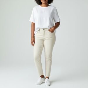 Calvin Klein white cotton straight Skinny Jean Size 4